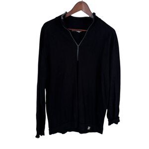 Smartwool Merino Wool Black Long Sleeve 1/4 Zip Sweater Men's Large